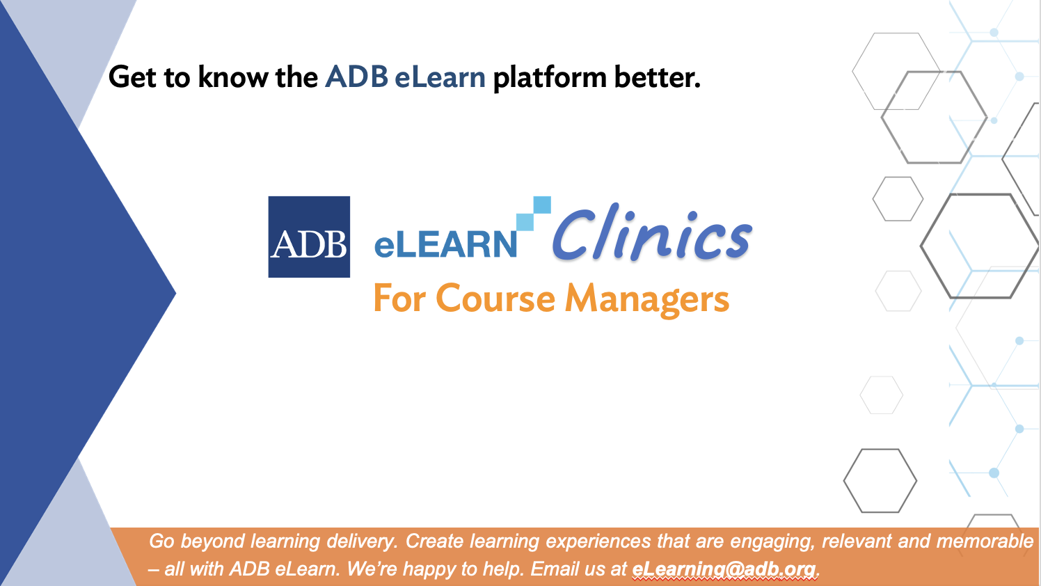 Course: ADB ELearn Clinics - Highlights